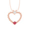 LADIES PENDANT WITH CHAIN 0.15CT ROUND/RUBY DIAMOND 14K ROSE GOLD (RUBY ROUND DIAOND- 0.10CT)