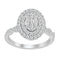 LADIES RING 0.75CT ROUND/BAGUETTE DIAMOND 14K WHITE GOLD