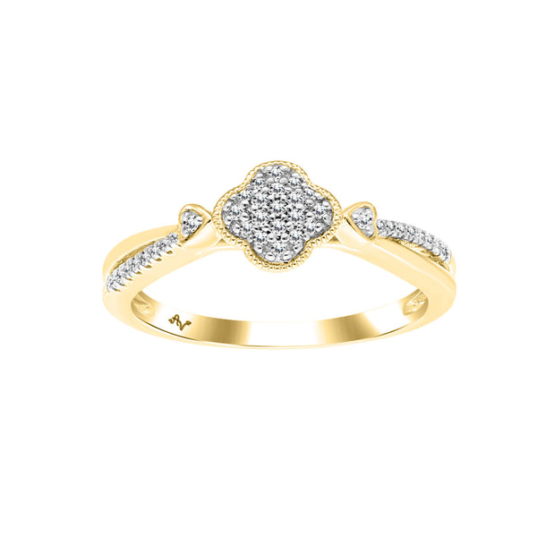 LADIES RING 0.15CT ROUND DIAMOND 10K YELLOW GOLD