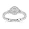 LADIES RING 0.33CT ROUND/EMERALD DIAMOND 14K WHITE GOLD