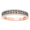 LADIES BAND 0.50CT DARK BROWN/BLUE/ROUND DIAMOND 14K ROSE GOLD