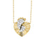 LADIES PENDANT WITH CHAIN 0.16CT ROUND DIAMOND 14K YELLOW GOLD