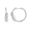 LADIES HOOPS EARRING 0.33CT ROUND DIAMOND 14K WHITE GOLD