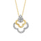LADIES PENDANT WITH CHAIN 0.13CT ROUND DIAMOND 14K YELLOW GOLD