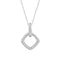 LADIES PENDANT WITH CHAIN 0.13CT ROUND DIAMOND 10K WHITE GOLD