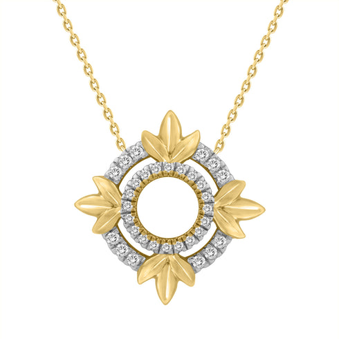 LADIES NECKLACE 0.16CT ROUND DIAMOND 10K YELLOW GOLD