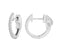 LADIES HOOPS EARRINGS 0.15CT ROUND DIAMOND 14K WHITE GOLD