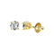LADIES SOLITAIRE EARRINGS 0.33CT ROUND DIAMOND 14K YELLOW GOLD