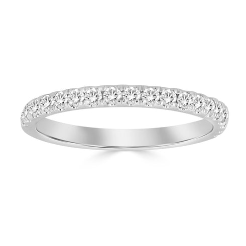 LADIES BAND 0.33CT ROUND DIAMOND 14K WHITE GOLD