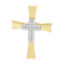 LADIES CROSS WITH CHAIN 0.05CT ROUND DIAMOND 10K YELLOW GOLD