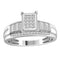 LADIES RING 0.50CT ROUND/BAGUETTE DIAMOND 10K WHITE GOLD