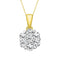 LADIES  PENDANT WITH CHAIN 0.25CT ROUND DIAMOND 14K YELLOW GOLD