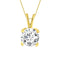 SOLITAIRE LADIES PENDANTS WITH CHAIN 0.25CT ROUND DIAMOND 14K YELLOW GOLD