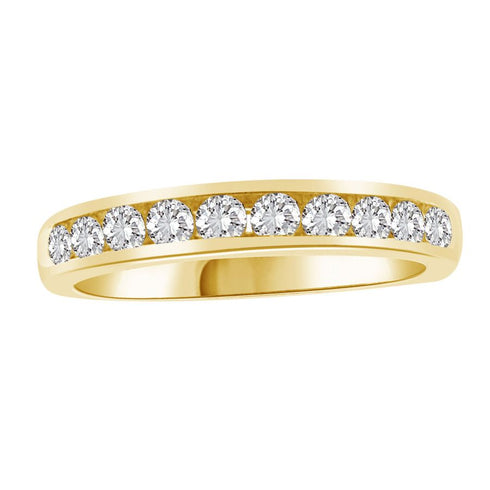 LADIES BAND 0.50CT ROUND DIAMOND 14K YELLOW GOLD (SI QUALITY)