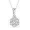 LADIES PENDANT WITH CHAIN 1.00CT ROUND DIAMOND 14K WHITE GOLD