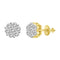 LADIES EARRINGS 3.00CT ROUND DIAMOND 14K YELLOW GOLD