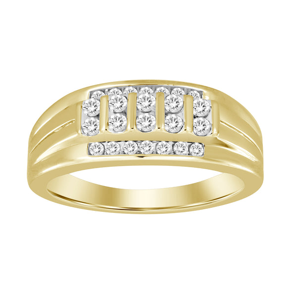 MEN'S BAND 0.50CT ROUND DIAMOND 10K YELLOW GOLD