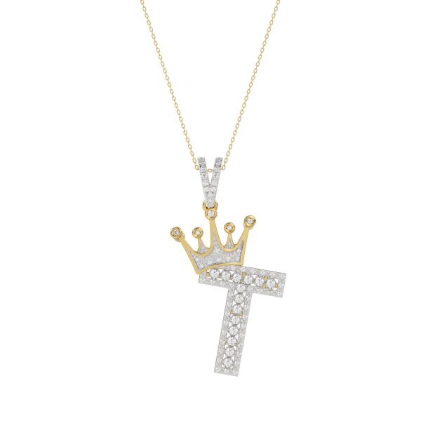 MEN'S PENDANT 0.40CT ROUND DIAMOND 10K YELLOW GOLD