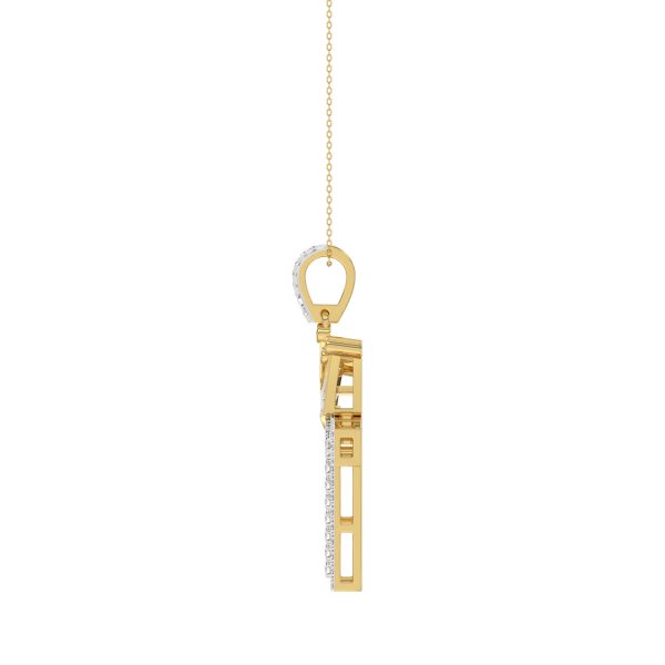 MEN'S PENDANT 0.40CT ROUND DIAMOND 10K YELLOW GOLD - Image 2