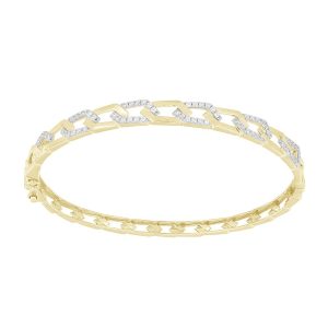 LADIES BANGLE 0.50CT ROUND DIAMOND 10K YELLOW GOLD